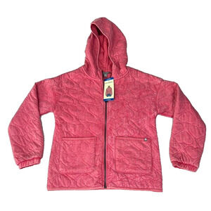 Lucky Brand Jacket Girls L(14-16) Hoodie Pink Rapture Rose Full-Zip Quilted